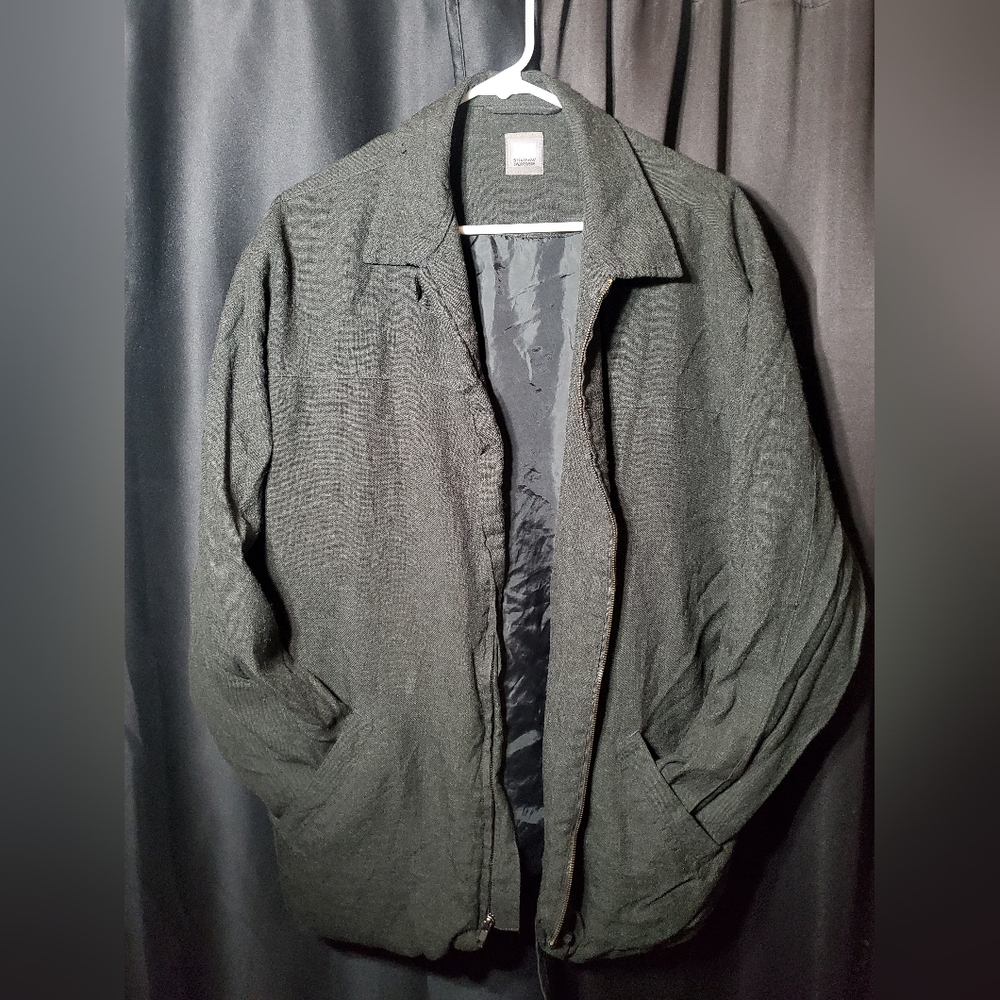 Black Lightweight Jacket with Utilitarian Design